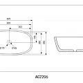 Раковина накладная ABBER Rechteck AC2206 белая