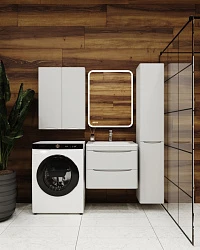 Тумба с раковиной Style Line Бергамо мини 60 антискрейч белый матовый