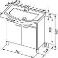 Тумба с раковиной Aquanet Донна 80 212827 белый дуб