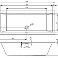 Акриловая ванна Riho Rething Cubic 190x80 B108001005 без опоры, белая глянцевая