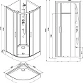 Душевая кабина Aquanet Passion R 2.0 90x90см 263868 прозрачное стекло