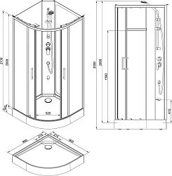 Душевая кабина Aquanet Passion R 2.0 90x90см 263868 прозрачное стекло