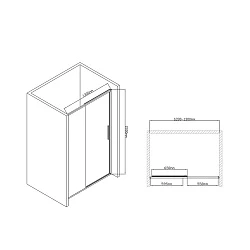 Душевая дверь в нишу Vincea Slim-U 130см VDS-2SU130CL профиль хром, стекло прозрачное