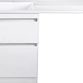 Тумба с раковиной Style Line Даллас 120 напольная, левая, эмаль, белый глянец