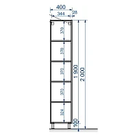 Шкаф-пенал Эстет Dallas Luxe 40см L ФР-00001949 белый
