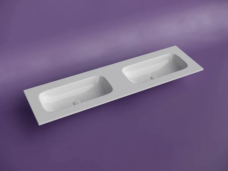 Раковина двойная встраиваемая Ceramica Nova Grace 160 см CN7023wx белая глянцевая