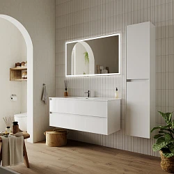 Тумба с раковиной Sancos Cento 120 белая глянцевая