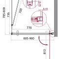 Душевой уголок BelBagno Marmi 90x80см MARMI-AH-1-90/80-C-Cr профиль хром, стекло прозрачное