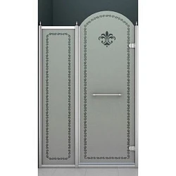 Душевая дверь в нишу Cezares 120см RETRO-B-11-120-PP-Cr-R профиль хром, стекло матовое с узором
