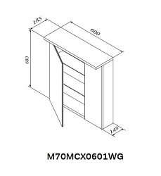 Зеркало-шкаф AM.PM Spirit M70MCX0601WG с подсветкой, белый глянец