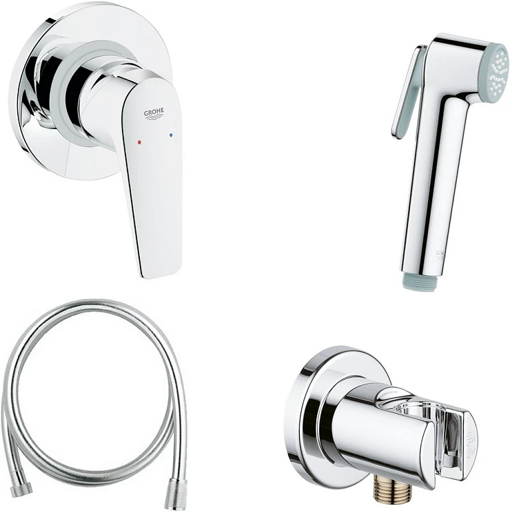Гигиенический душ Grohe BauFlow 124900 со смесителем, хром