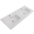 Раковина встраиваемая BelBagno 120см BB1200-2-ETL двойная, белая глянец