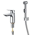 Смеситель для раковины Aquatek Вега AQ1012CR с гигиеническим душем, хром
