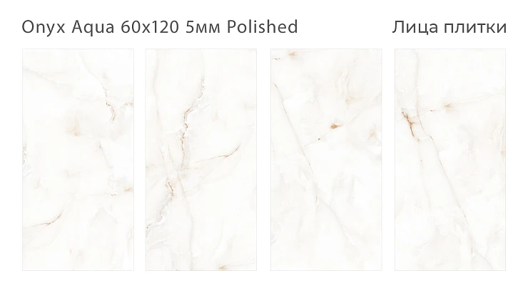 Керамогранит STARO SLIM Arts Onyx Aqua Polished 60х120 см С0005261 белый