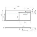 Раковина встраиваемая Aquaton Лондри 120см 1A72243KLH010 правая, белая