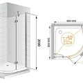 Душевой уголок Cezares Verona 90x90см VERONA-R-1-90-P-Cr-L профиль хром, стекло рифленое