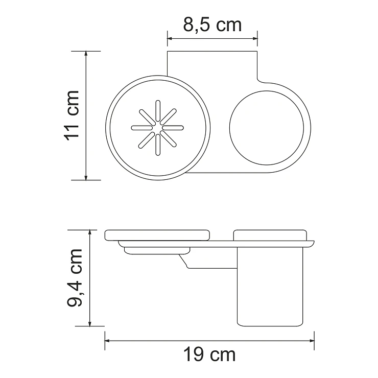 Стакан Wasserkraft Kammel K-8326 с мыльницей, хром