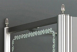 Душевая дверь в нишу Cezares 90см RETRO-A-B-1-90-CP-Cr-L профиль хром, стекло прозрачное с узором