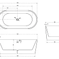 Акриловая ванна ABBER 170x80 AB9209MB черная матовая