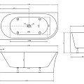 Акриловая ванна ABBER 170x78 AB9257-1.7 L белая глянцевая