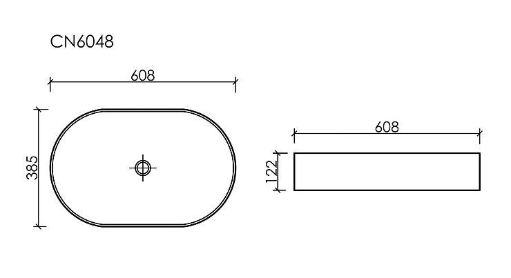 Раковина накладная Ceramica nova Element 600*380*122мм CN6048MB черная матовая