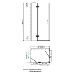 Душевой уголок Wasserkraft Aller 120x80см 10H06LBLACK MATT профиль хром/черный, стекло прозрачное 