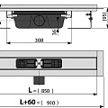 Душевой лоток AlcaPlast APZ6 850 с опорами, хром