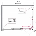 Душевой уголок BelBagno Uno 100x80см UNO-195-AH-2-100/80-P-Cr профиль хром, стекло рифленое