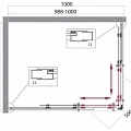 Душевой уголок BelBagno Uno 100x90см UNO-195-AH-2-100/90-C-Cr профиль хром, стекло прозрачное