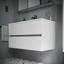 Тумба с раковиной Sancos Urban 80 белая глянцевая