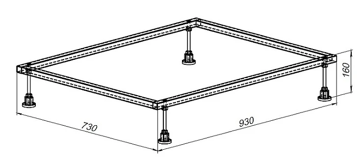 Каркас для поддона Allen Brau 100x80 8.00002.1