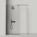 Душевая перегородка Salini ATRIO 120x220см 21103B профиль черный, стекло прозрачное