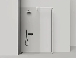 Душевая перегородка Salini ATRIO 120x220см 21103B профиль черный, стекло прозрачное