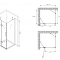 Душевой уголок ABBER Zart 110x80см AG08110-S81 профиль хром, стекло прозрачное