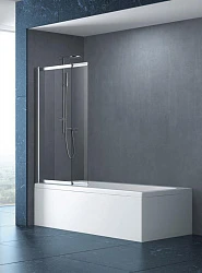 Шторка на ванну Cezares Slider 90x145см SLIDER-A-VF-11-90/145-C-Cr профиль хром, стекло прозрачное