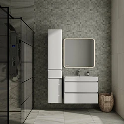 Тумба с раковиной Style Line Атлантика 80 антискрейч белый матовый