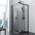 Душевой уголок AM.PM Gem S 90x90см W93G-403-090BT профиль черный, стекло прозрачное