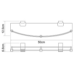 Полка Wasserkraft Leine K-5024 с ограничителем, хром