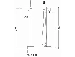 Напольный смеситель для ванны с душем Timo Selene 2200/03Y-CR черный