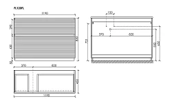 Тумба под раковину Sancos Folk Floor 120 FL120FLCP левая, напольная, капучино