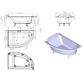 Ванна из искусственного камня Астра-Форм Анастасия 182x125 пристенная, левая, белая глянцевая