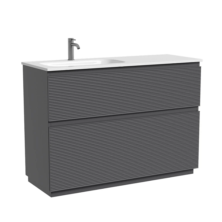 Тумба под раковину Sancos Folk Floor 120 FL120FLGS левая, напольная, Grey soft