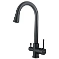 Смеситель для кухни Aquatek AQ1085MB, с краном для питьевой воды, матовый черный