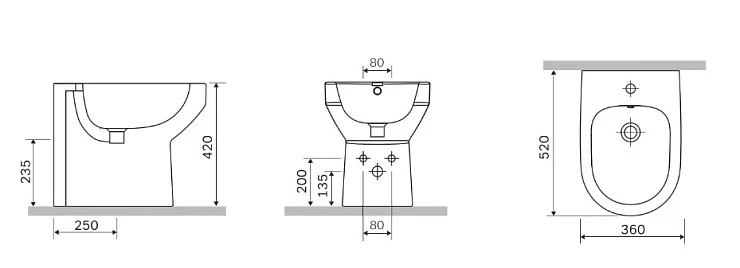 Биде напольное AM.PM Spirit 2.0 C703111WH белый глянец