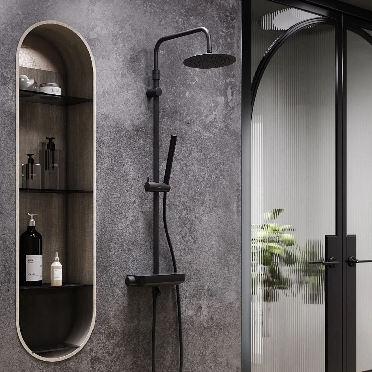 Душевая стойка Damixa Scandinavian Pure 936760300 черная матовая