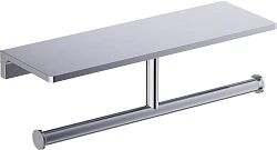 Держатель туалетной бумаги Timo Selene 10045/00 двойной, с полкой, хром 