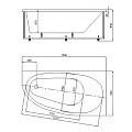 Акриловая ванна Azario KAPRIS 150x90 правая AV0001150 белая глянцевая