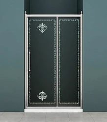 Душевая дверь в нишу Cezares 120см RETRO-A-BF-1-120-CP-Cr профиль хром, стекло прозрачное с узором