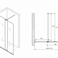 Душевая перегородка ABBER Komfort 100см AG09100B профиль черный, стекло прозрачное