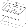 Мебель для ванной STWORKI Карлстад 75 дуб рошелье, монте тиберио, с отверстием для смесителя